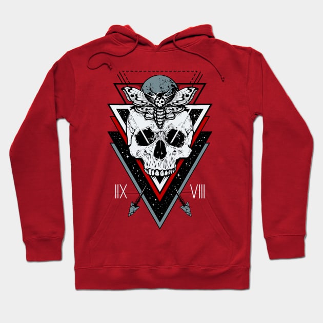 Skull Moth Grin Hoodie by machmigo